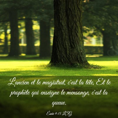 Picture 03 - Ésaïe 9:15 LSG - L'ancien et le magistrat, c'est la tête, Et le - Bible Verse Picture