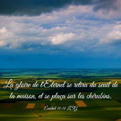 Picture 03 - Ézéchiel 10:18 LSG - La gloire de l'Eternel se retira du seuil de la - Bible Verse Picture