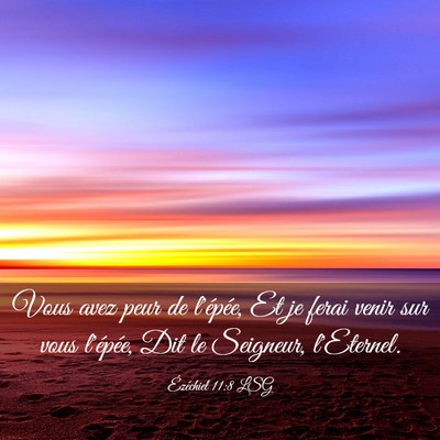 Picture 03 - Ézéchiel 11:8 LSG - Vous avez peur de l'épée, Et je ferai venir sur - Bible Verse Picture