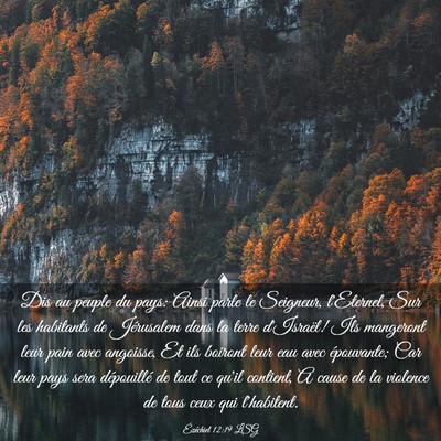 Picture 03 - Ézéchiel 12:19 LSG - Dis au peuple du pays: Ainsi parle le Seigneur, - Bible Verse Picture