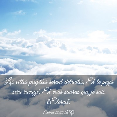 Picture 03 - Ézéchiel 12:20 LSG - Les villes peuplées seront détruites, Et le - Bible Verse Picture