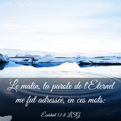 Picture 03 - Ézéchiel 12:8 LSG - Le matin, la parole de l'Eternel me fut - Bible Verse Picture