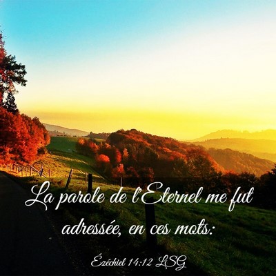 Picture 03 - Ézéchiel 14:12 LSG - La parole de l'Eternel me fut adressée, en ces - Bible Verse Picture