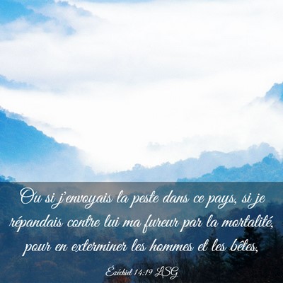 Picture 03 - Ézéchiel 14:19 LSG - Ou si j'envoyais la peste dans ce pays, si je - Bible Verse Picture