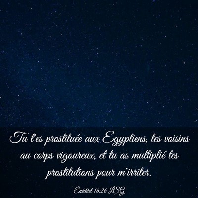 Picture 03 - Ézéchiel 16:26 LSG - Tu t'es prostituée aux Egyptiens, tes voisins au - Bible Verse Picture