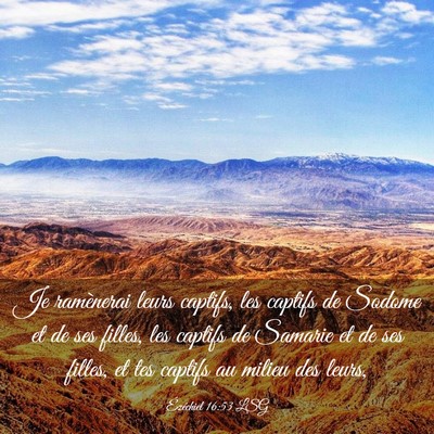 Picture 03 - Ézéchiel 16:53 LSG - Je ramènerai leurs captifs, les captifs de - Bible Verse Picture
