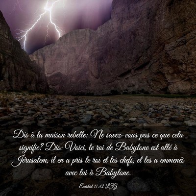 Picture 03 - Ézéchiel 17:12 LSG - Dis à la maison rebelle: Ne savez-vous pas ce - Bible Verse Picture