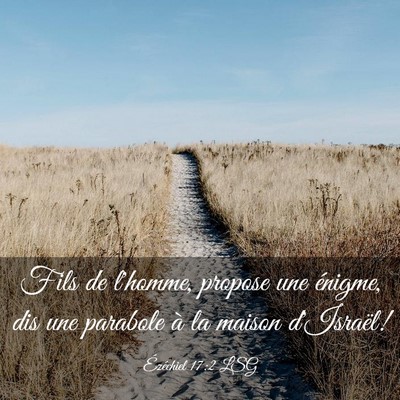 Picture 03 - Ézéchiel 17:2 LSG - Fils de l'homme, propose une énigme, dis une - Bible Verse Picture