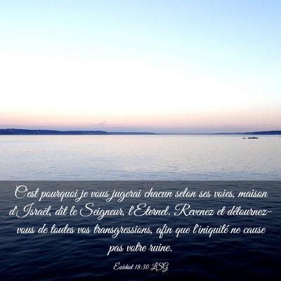 Picture 03 - Ézéchiel 18:30 LSG - C'est pourquoi je vous jugerai chacun selon ses - Bible Verse Picture