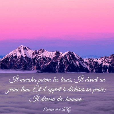Picture 03 - Ézéchiel 19:6 LSG - Il marcha parmi les lions, Il devint un jeune - Bible Verse Picture