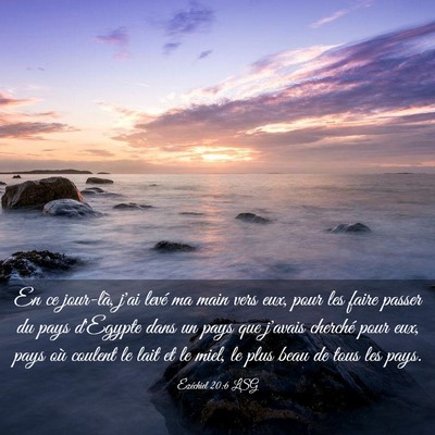 Picture 03 - Ézéchiel 20:6 LSG - En ce jour-là, j'ai levé ma main vers eux, pour - Bible Verse Picture