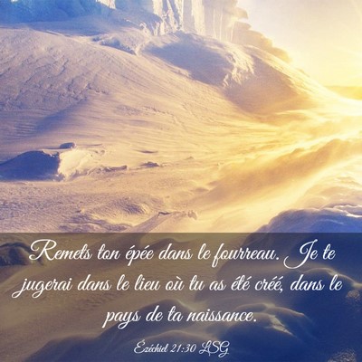 Picture 03 - Ézéchiel 21:30 LSG - Remets ton épée dans le fourreau. Je te jugerai - Bible Verse Picture