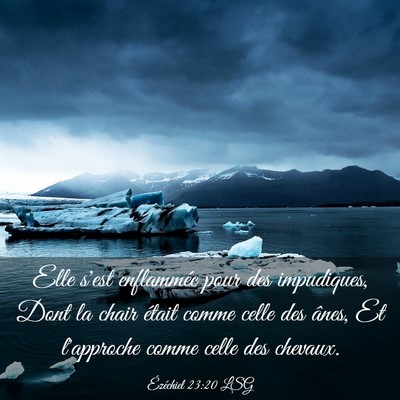 Picture 03 - Ézéchiel 23:20 LSG - Elle s'est enflammée pour des impudiques, Dont - Bible Verse Picture