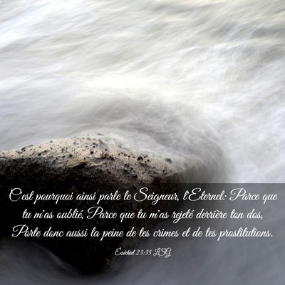 Picture 03 - Ézéchiel 23:35 LSG - C'est pourquoi ainsi parle le Seigneur, - Bible Verse Picture