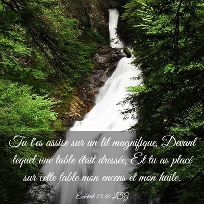 Picture 03 - Ézéchiel 23:41 LSG - Tu t'es assise sur un lit magnifique, Devant - Bible Verse Picture