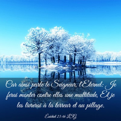Picture 03 - Ézéchiel 23:46 LSG - Car ainsi parle le Seigneur, l'Eternel: Je ferai - Bible Verse Picture
