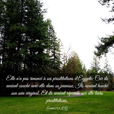 Picture 03 - Ézéchiel 23:8 LSG - Elle n'a pas renoncé à ses prostitutions - Bible Verse Picture