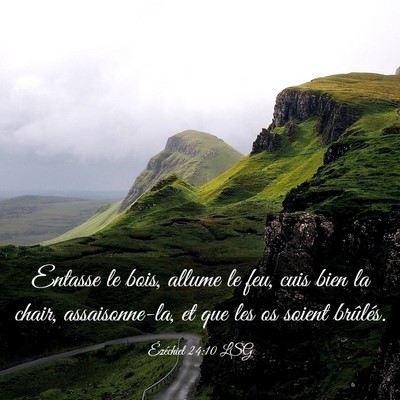 Picture 03 - Ézéchiel 24:10 LSG - Entasse le bois, allume le feu, cuis bien la - Bible Verse Picture