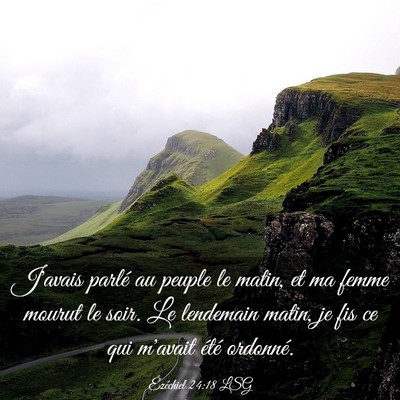 Picture 03 - Ézéchiel 24:18 LSG - J'avais parlé au peuple le matin, et ma femme - Bible Verse Picture