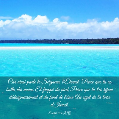Picture 03 - Ézéchiel 25:6 LSG - Car ainsi parle le Seigneur, l'Eternel: Parce que - Bible Verse Picture
