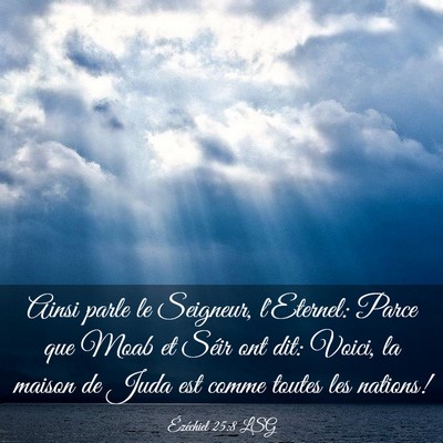 Picture 03 - Ézéchiel 25:8 LSG - Ainsi parle le Seigneur, l'Eternel: Parce que - Bible Verse Picture