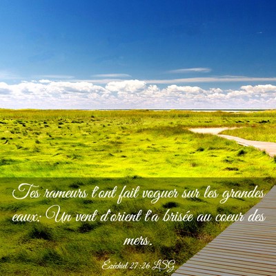 Picture 03 - Ézéchiel 27:26 LSG - Tes rameurs t'ont fait voguer sur les grandes - Bible Verse Picture