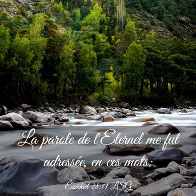Picture 03 - Ézéchiel 28:11 LSG - La parole de l'Eternel me fut adressée, en ces - Bible Verse Picture