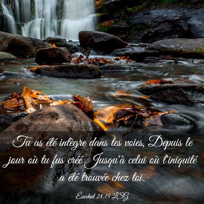 Picture 03 - Ézéchiel 28:15 LSG - Tu as été intègre dans tes voies, Depuis le - Bible Verse Picture