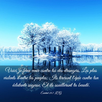 Picture 03 - Ézéchiel 28:7 LSG - Voici, je ferai venir contre toi des étrangers, - Bible Verse Picture