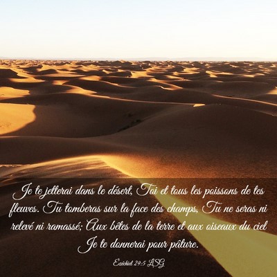 Picture 03 - Ézéchiel 29:5 LSG - Je te jetterai dans le désert, Toi et tous les - Bible Verse Picture