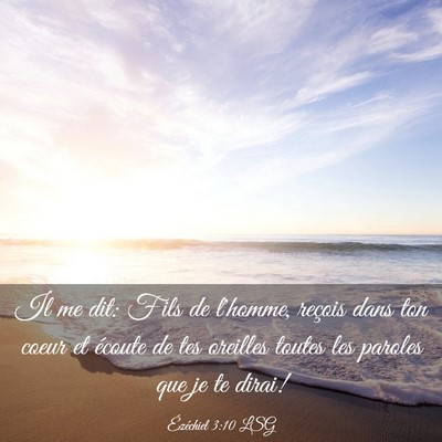 Picture 03 - Ézéchiel 3:10 LSG - Il me dit: Fils de l'homme, reçois dans ton - Bible Verse Picture