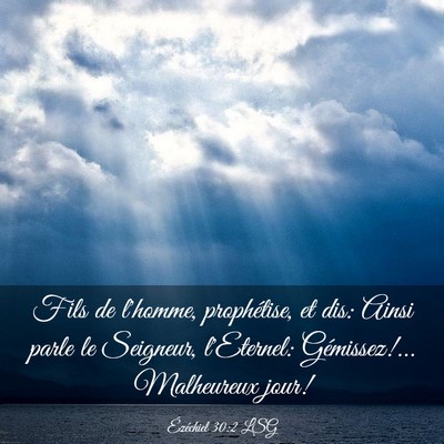 Picture 03 - Ézéchiel 30:2 LSG - Fils de l'homme, prophétise, et dis: Ainsi parle - Bible Verse Picture