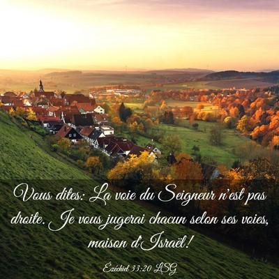 Picture 03 - Ézéchiel 33:20 LSG - Vous dites: La voie du Seigneur n'est pas droite. - Bible Verse Picture
