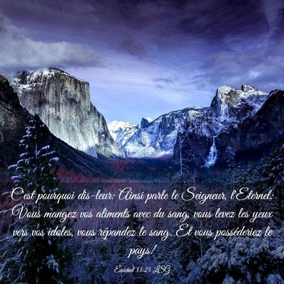 Picture 03 - Ézéchiel 33:25 LSG - C'est pourquoi dis-leur: Ainsi parle le Seigneur, - Bible Verse Picture