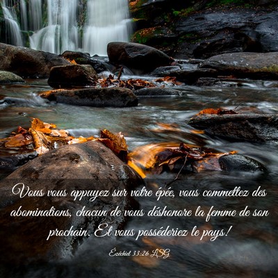 Picture 03 - Ézéchiel 33:26 LSG - Vous vous appuyez sur votre épée, vous - Bible Verse Picture