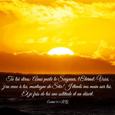 Picture 03 - Ézéchiel 35:3 LSG - Tu lui diras: Ainsi parle le Seigneur, l'Eternel: - Bible Verse Picture