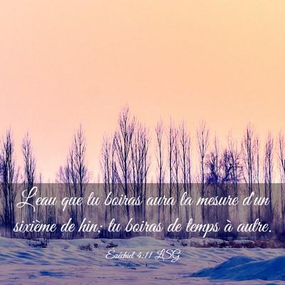 Picture 03 - Ézéchiel 4:11 LSG - L'eau que tu boiras aura la mesure d'un sixième - Bible Verse Picture