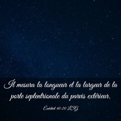 Picture 03 - Ézéchiel 40:20 LSG - Il mesura la longueur et la largeur de la porte - Bible Verse Picture