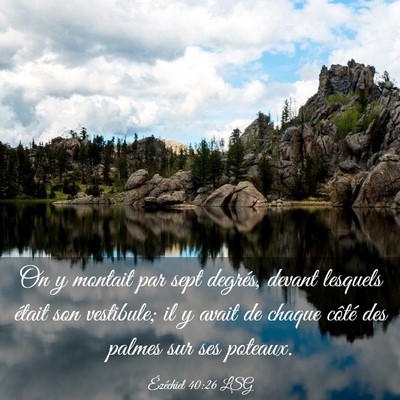 Picture 03 - Ézéchiel 40:26 LSG - On y montait par sept degrés, devant lesquels - Bible Verse Picture