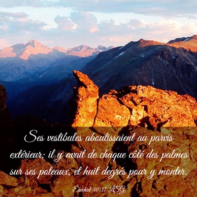Picture 03 - Ézéchiel 40:37 LSG - Ses vestibules aboutissaient au parvis - Bible Verse Picture