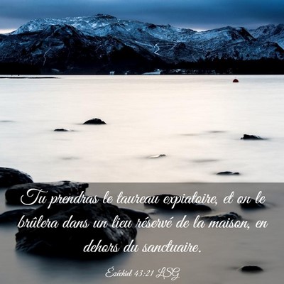 Picture 03 - Ézéchiel 43:21 LSG - Tu prendras le taureau expiatoire, et on le - Bible Verse Picture