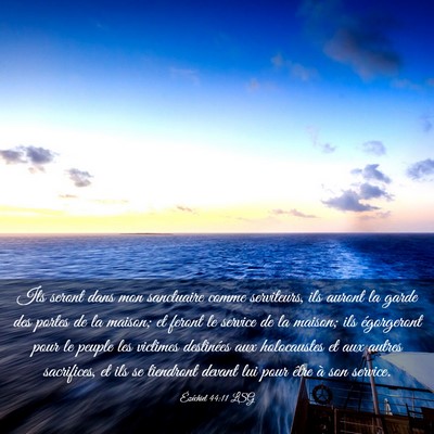 Picture 03 - Ézéchiel 44:11 LSG - Ils seront dans mon sanctuaire comme serviteurs, - Bible Verse Picture