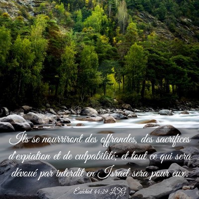 Picture 03 - Ézéchiel 44:29 LSG - Ils se nourriront des offrandes, des sacrifices - Bible Verse Picture