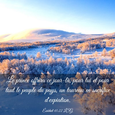 Picture 03 - Ézéchiel 45:22 LSG - Le prince offrira ce jour-là, pour lui et pour - Bible Verse Picture