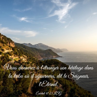 Picture 03 - Ézéchiel 47:23 LSG - Vous donnerez à l'étranger son héritage dans - Bible Verse Picture