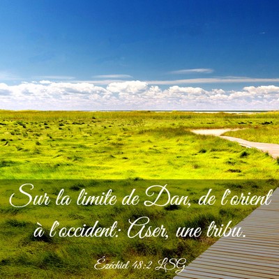 Picture 03 - Ézéchiel 48:2 LSG - Sur la limite de Dan, de l'orient à l'occident: - Bible Verse Picture