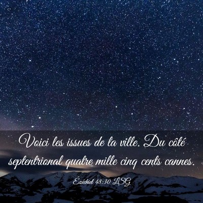 Picture 03 - Ézéchiel 48:30 LSG - Voici les issues de la ville. Du côté - Bible Verse Picture