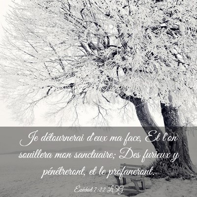 Picture 03 - Ézéchiel 7:22 LSG - Je détournerai d'eux ma face, Et l'on souillera - Bible Verse Picture