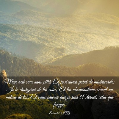 Picture 03 - Ézéchiel 7:9 LSG - Mon oeil sera sans pitié, Et je n'aurai point de - Bible Verse Picture