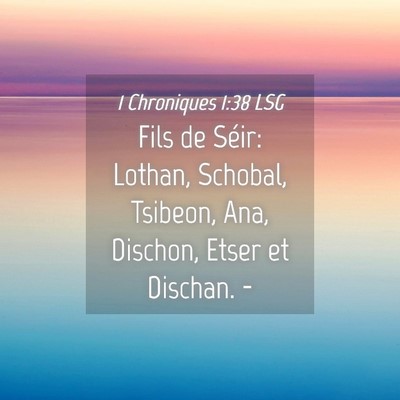 Picture 04 - 1 Chroniques 1:38 LSG - Fils de Séir: Lothan, Schobal, Tsibeon, Ana, - Bible Verse Picture